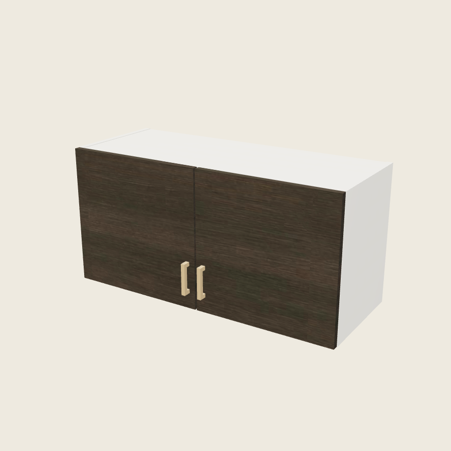 Torino Dark Wood Double Door Wall Cabinet - W3618 — 2020 catalog rendering; finish and installed options are illustrative