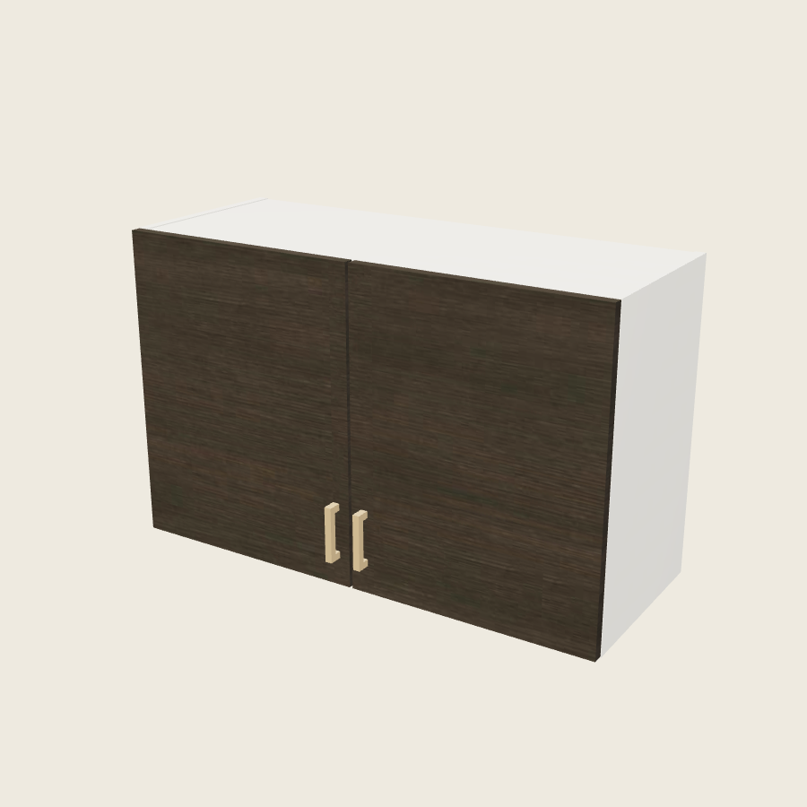 Torino Dark Wood Double Door Wall Cabinet - W3623 — 2020 catalog rendering; finish and installed options are illustrative