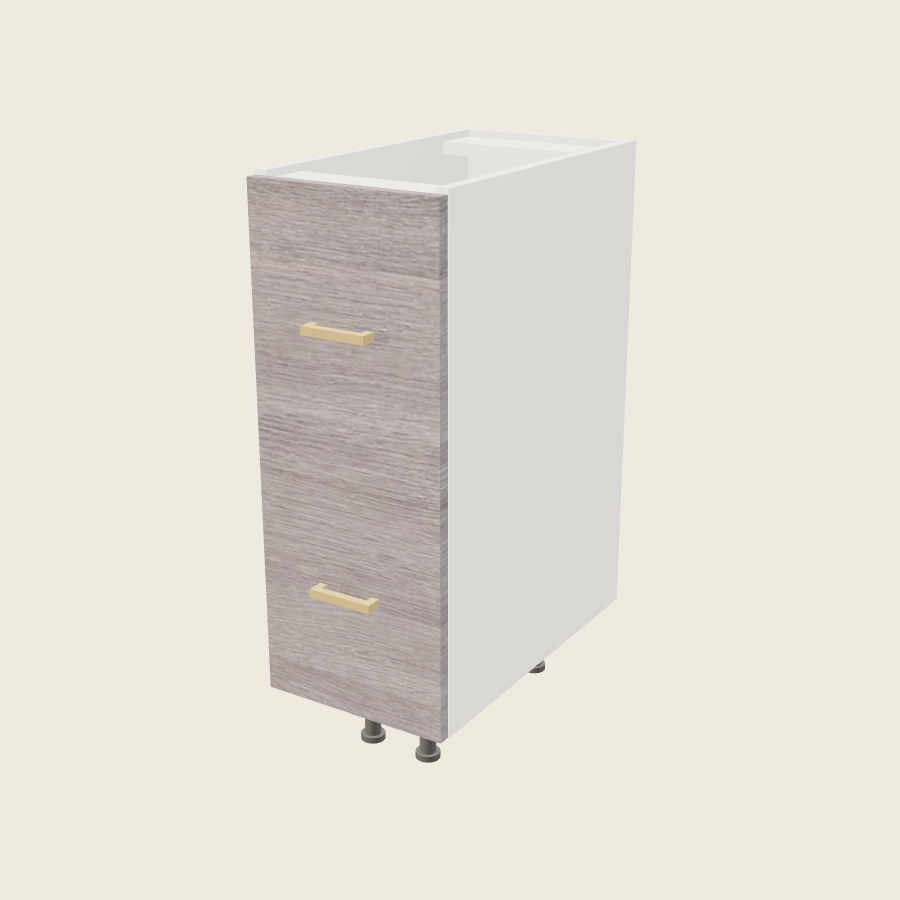 Torino Gray Wood Two Drawer Vanity Base - 2VDB12 — 2020 catalog rendering; finish and installed options are illustrative