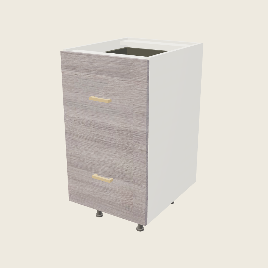 Torino Gray Wood Two Drawer with One Inner Drawer Vanity Base - 2VDBID18 — 2020 catalog rendering; finish and installed options are illustrative