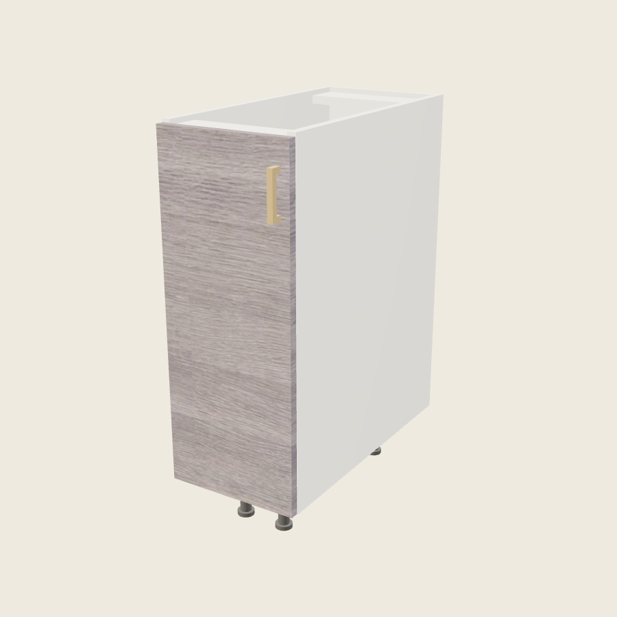Torino Gray Wood Full Height Single Door Base Cabinet - B12FH — 2020 catalog rendering; left-hand arrangement shown; finish and installed options are illustrative