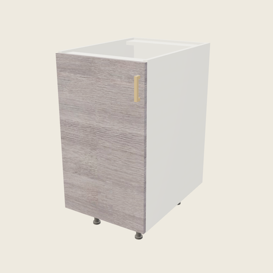 Torino Gray Wood Full Height Single Door Base Cabinet - B18FH — 2020 catalog rendering; left-hand arrangement shown; finish and installed options are illustrative