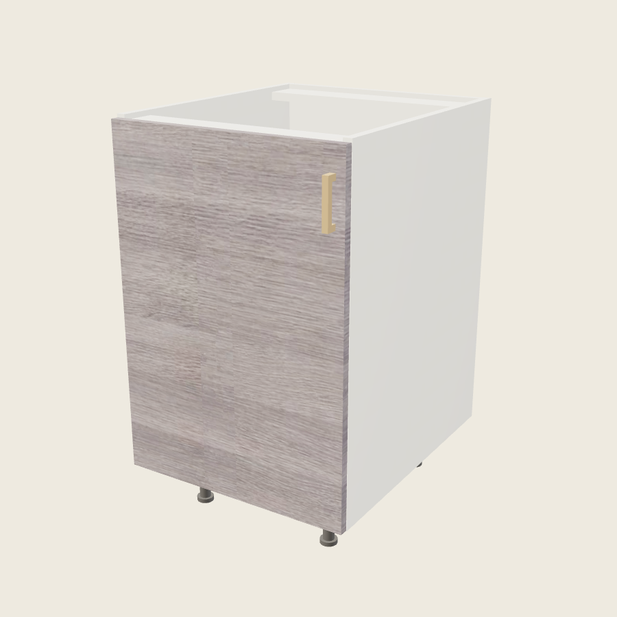 Torino Gray Wood Full Height Single Door Base Cabinet - B21FH — 2020 catalog rendering; left-hand arrangement shown; finish and installed options are illustrative