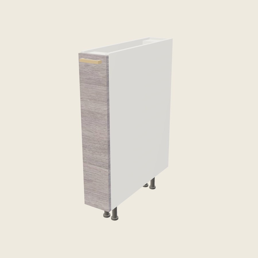 Torino Gray Wood Full Height Door Bases with Basket Pullout - BPO6FH — 2020 catalog rendering; finish and installed options are illustrative