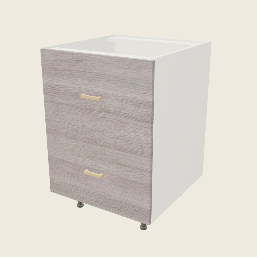 Torino Gray Wood Two Drawer Range Base - RB2DB24 — 2020 catalog rendering; finish and installed options are illustrative