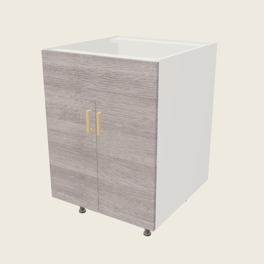 Torino Gray Wood Double Door Single False Drawer Front Sink Base - SB24 — 2020 catalog rendering; finish and installed options are illustrative