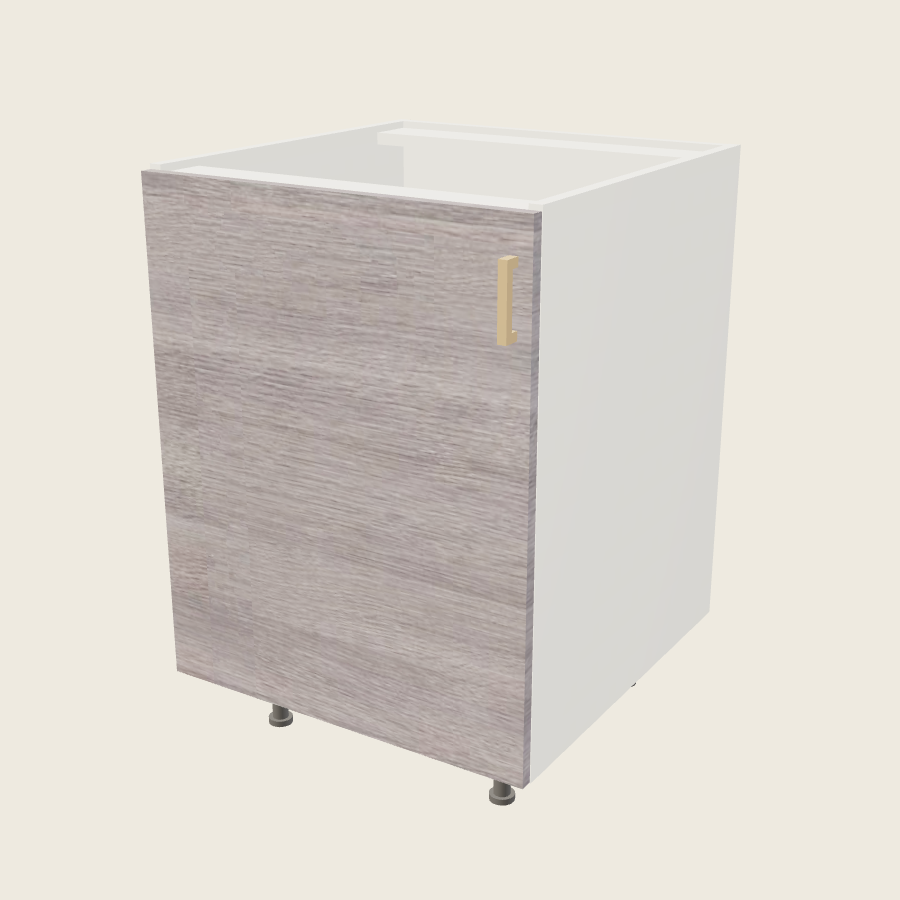 Torino Gray Wood Full Height Single Door Sink Base - SB24SFH — 2020 catalog rendering; left-hand arrangement shown; finish and installed options are illustrative