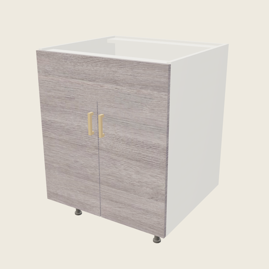 Torino Gray Wood Double Door Single False Drawer Front Sink Base - SB27 — 2020 catalog rendering; finish and installed options are illustrative