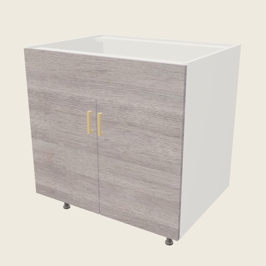 Torino Gray Wood Double Door Single False Drawer Front Sink Base - SB33 — 2020 catalog rendering; finish and installed options are illustrative