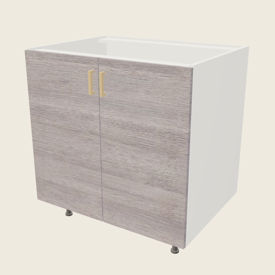 Torino Gray Wood Full Height Double Door Sink Base - SB33FH — 2020 catalog rendering; finish and installed options are illustrative