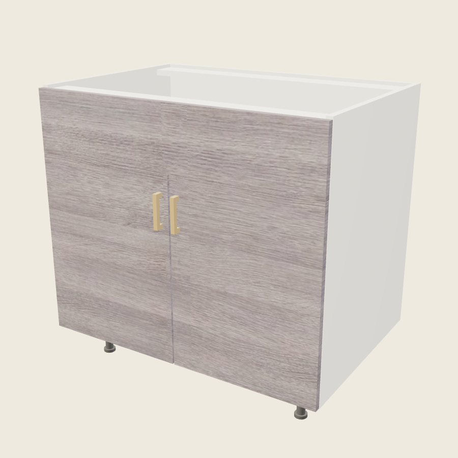 Torino Gray Wood Double Door Single False Drawer Front Sink Base - SB36 — 2020 catalog rendering; finish and installed options are illustrative