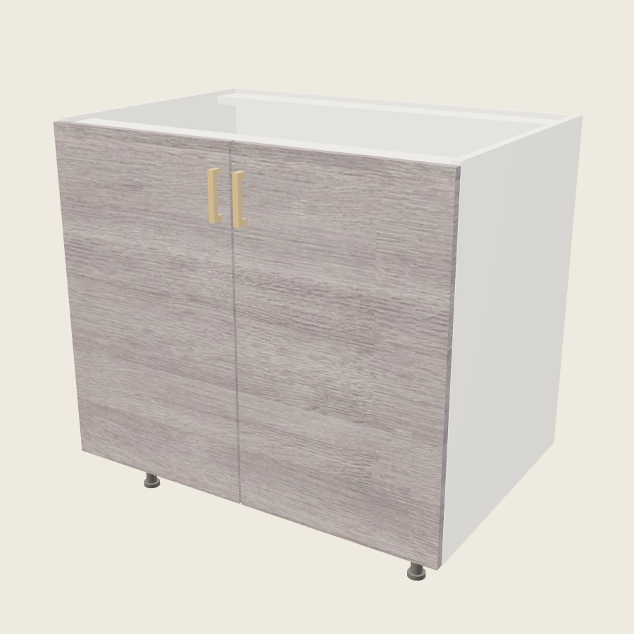 Torino Gray Wood Full Height Double Door Sink Base - SB36FH — 2020 catalog rendering; finish and installed options are illustrative