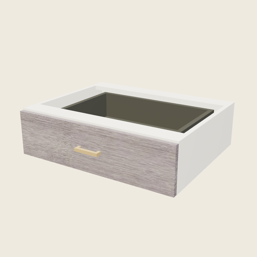 Torino Gray Wood Vanity Knee Drawer - VKD27 — 2020 catalog rendering; finish and installed options are illustrative