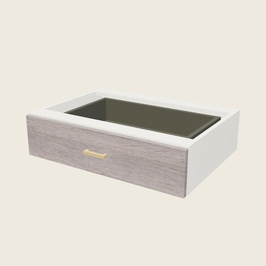 Torino Gray Wood Vanity Knee Drawer - VKD30 — 2020 catalog rendering; finish and installed options are illustrative