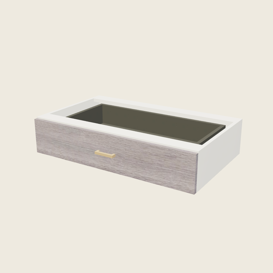 Torino Gray Wood Vanity Knee Drawer - VKD36 — 2020 catalog rendering; finish and installed options are illustrative