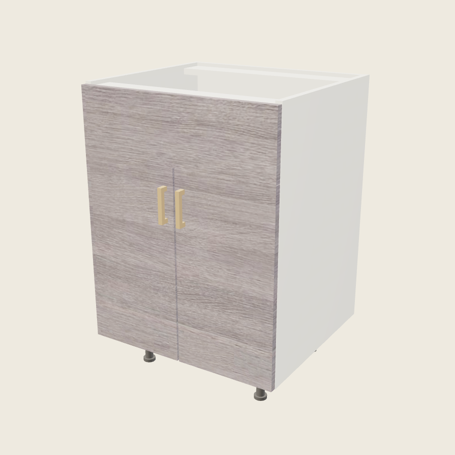 Torino Gray Wood Double Door Single False Drawer Front Vanity Sink Base - VSB24 — 2020 catalog rendering; finish and installed options are illustrative