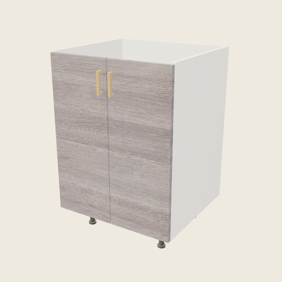 Torino Gray Wood Double Door Vanity Sink Base - VSB24FH — 2020 catalog rendering; finish and installed options are illustrative