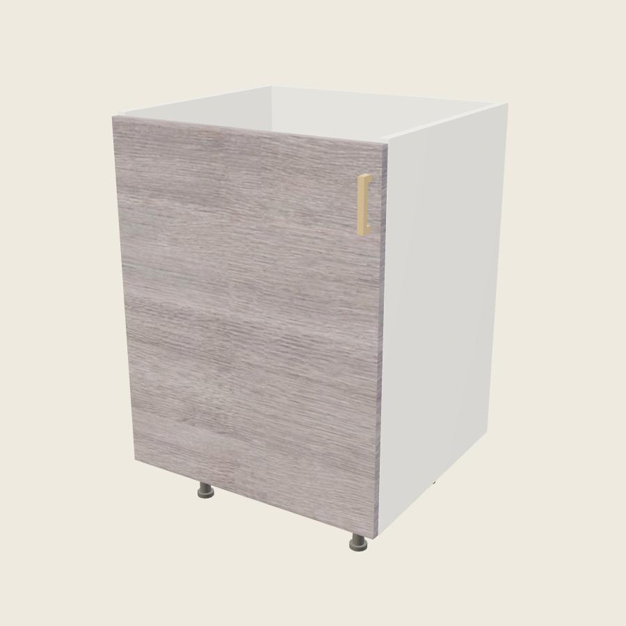 Torino Gray Wood One Door Vanity Sink Base - VSB24SFH — 2020 catalog rendering; left-hand arrangement shown; finish and installed options are illustrative