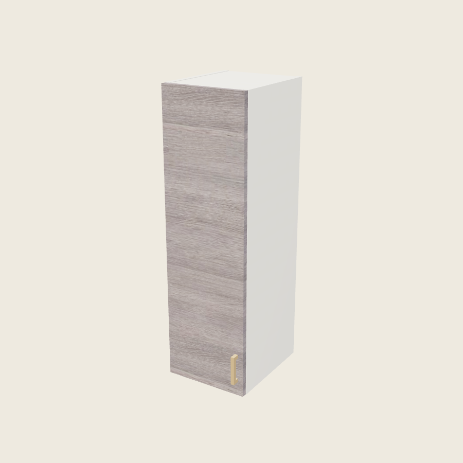 Torino Gray Wood Single Door Wall Cabinet - W1240 — 2020 catalog rendering; left-hand arrangement shown; finish and installed options are illustrative