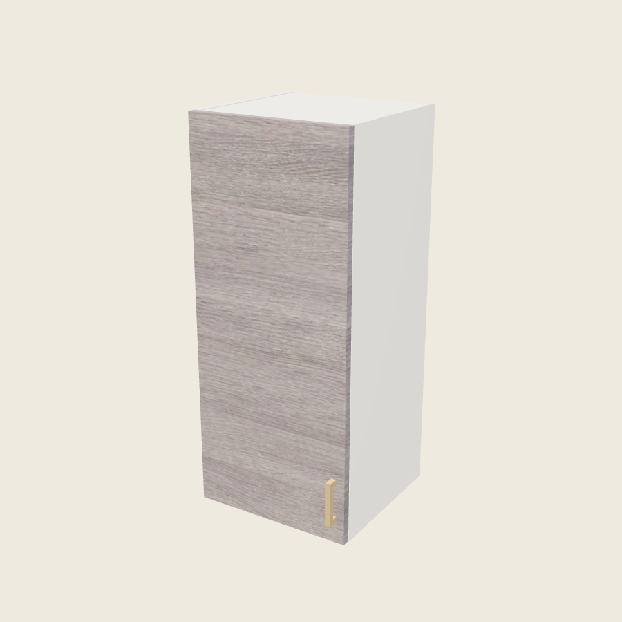 Torino Gray Wood Single Door Wall Cabinet - W1535 — 2020 catalog rendering; left-hand arrangement shown; finish and installed options are illustrative