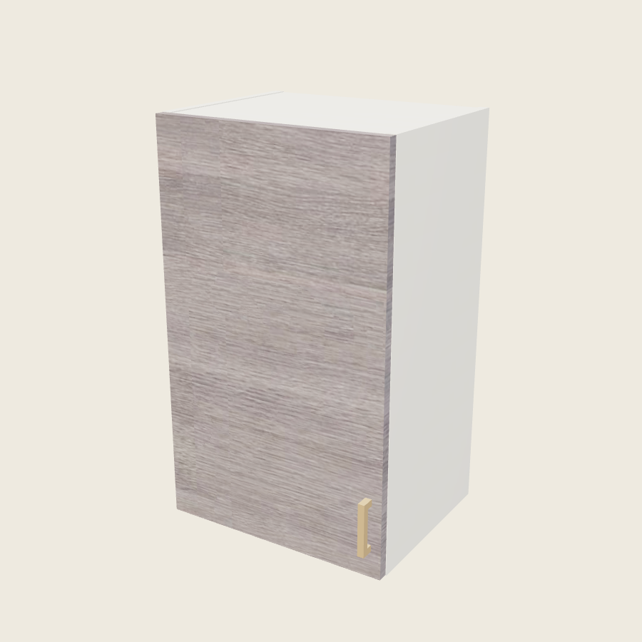 Torino Gray Wood Single Door Wall Cabinet - W1830 — 2020 catalog rendering; left-hand arrangement shown; finish and installed options are illustrative