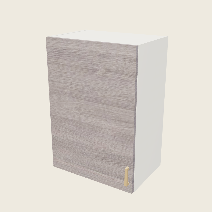 Torino Gray Wood Single Door Wall Cabinet - W2130 — 2020 catalog rendering; left-hand arrangement shown; finish and installed options are illustrative
