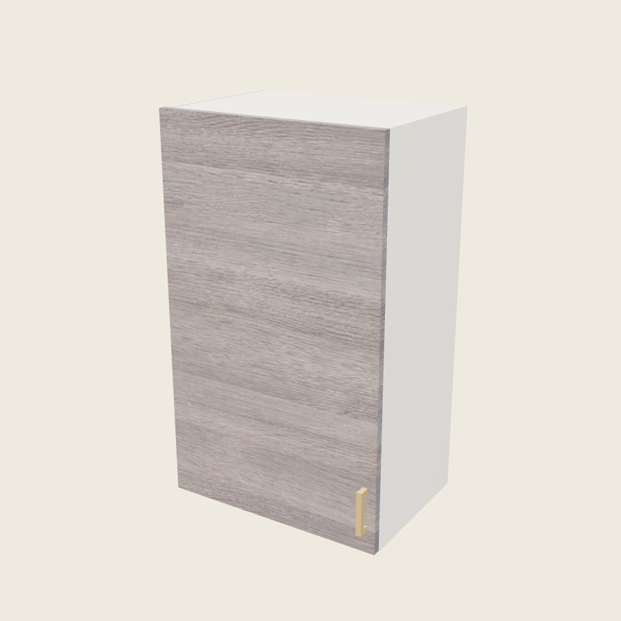 Torino Gray Wood Single Door Wall Cabinet - W2135 — 2020 catalog rendering; left-hand arrangement shown; finish and installed options are illustrative
