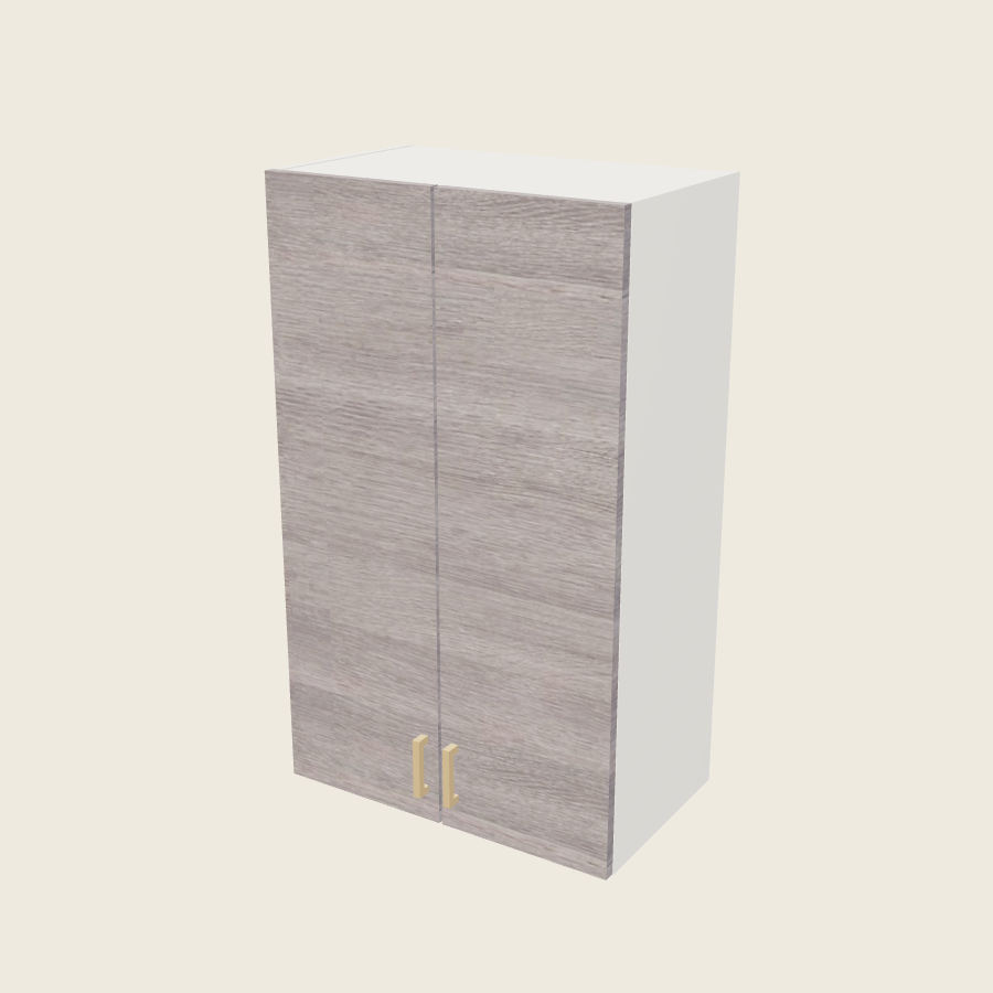 Torino Gray Wood Double Door Wall Cabinet - W2440 — 2020 catalog rendering; finish and installed options are illustrative