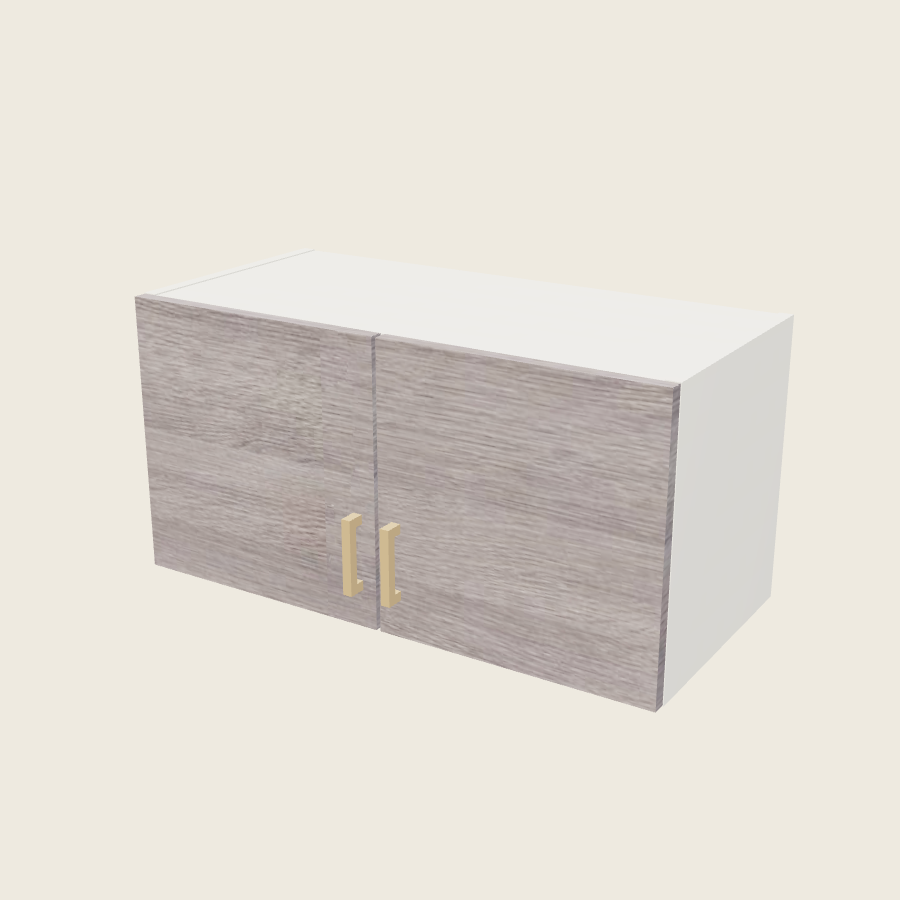Torino Gray Wood Double Door Wall Cabinet - W3015 — 2020 catalog rendering; finish and installed options are illustrative
