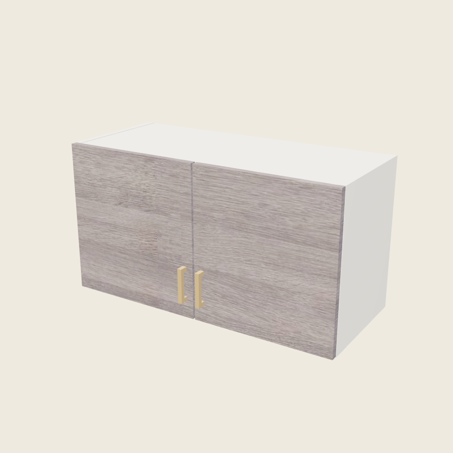 Torino Gray Wood Double Door Wall Cabinet - W3318 — 2020 catalog rendering; finish and installed options are illustrative