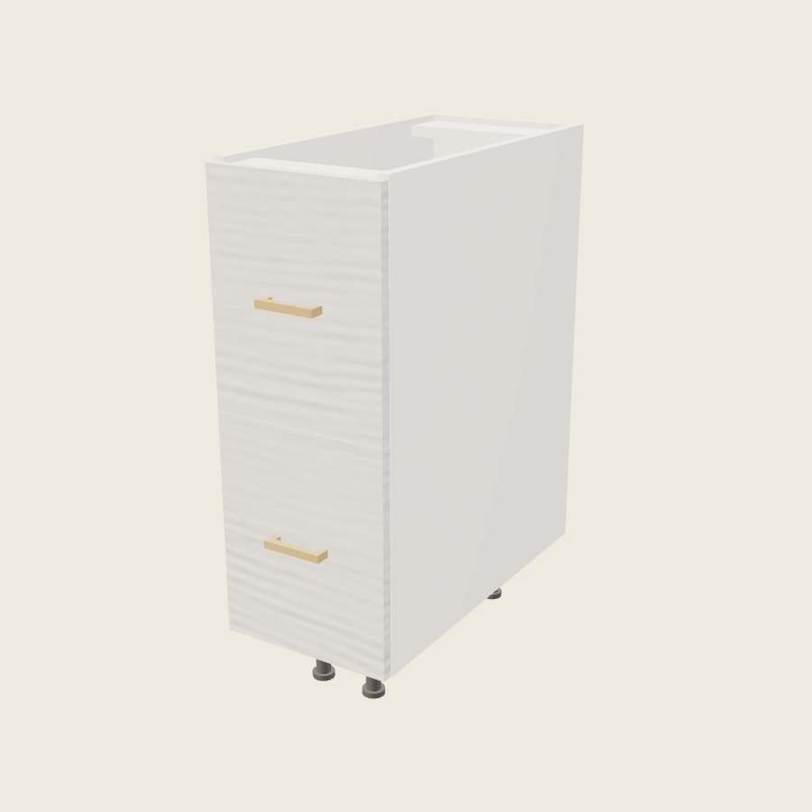 Torino White Pine Two Drawer Base - 2DB12 — 2020 catalog rendering; finish and installed options are illustrative