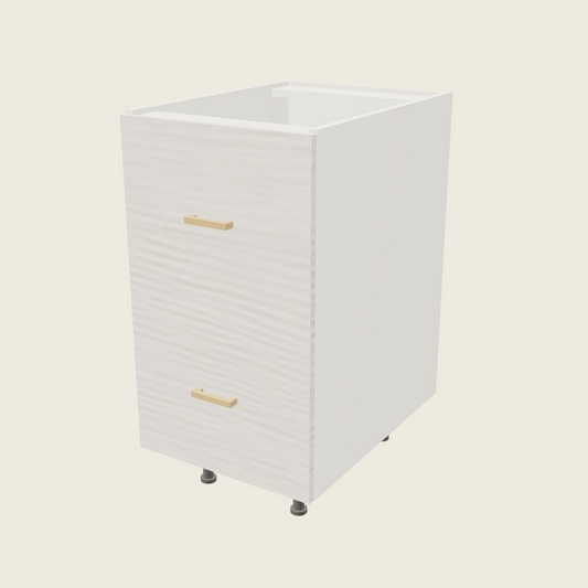 Torino White Pine Two Drawer Base - 2DB18 — 2020 catalog rendering; finish and installed options are illustrative