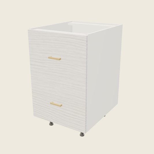 Torino White Pine Two Drawer Base - 2DB21 — 2020 catalog rendering; finish and installed options are illustrative