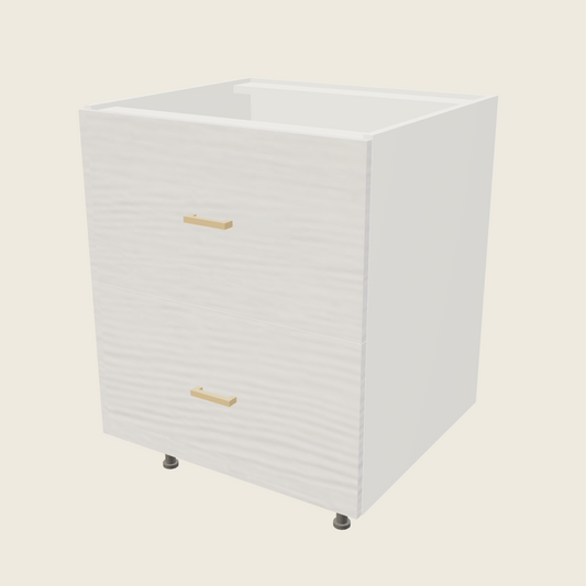 Torino White Pine Two Drawer Base - 2DB27 — 2020 catalog rendering; finish and installed options are illustrative