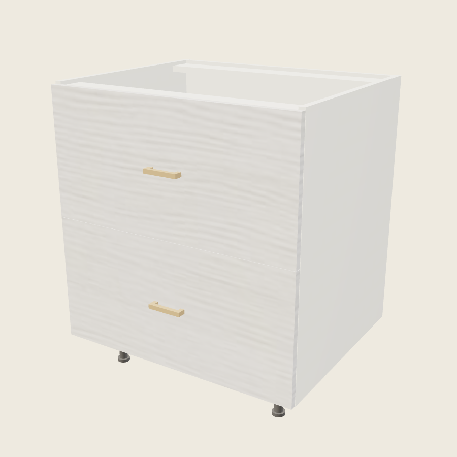 Torino White Pine Two Drawer Base - 2DB30 — 2020 catalog rendering; finish and installed options are illustrative