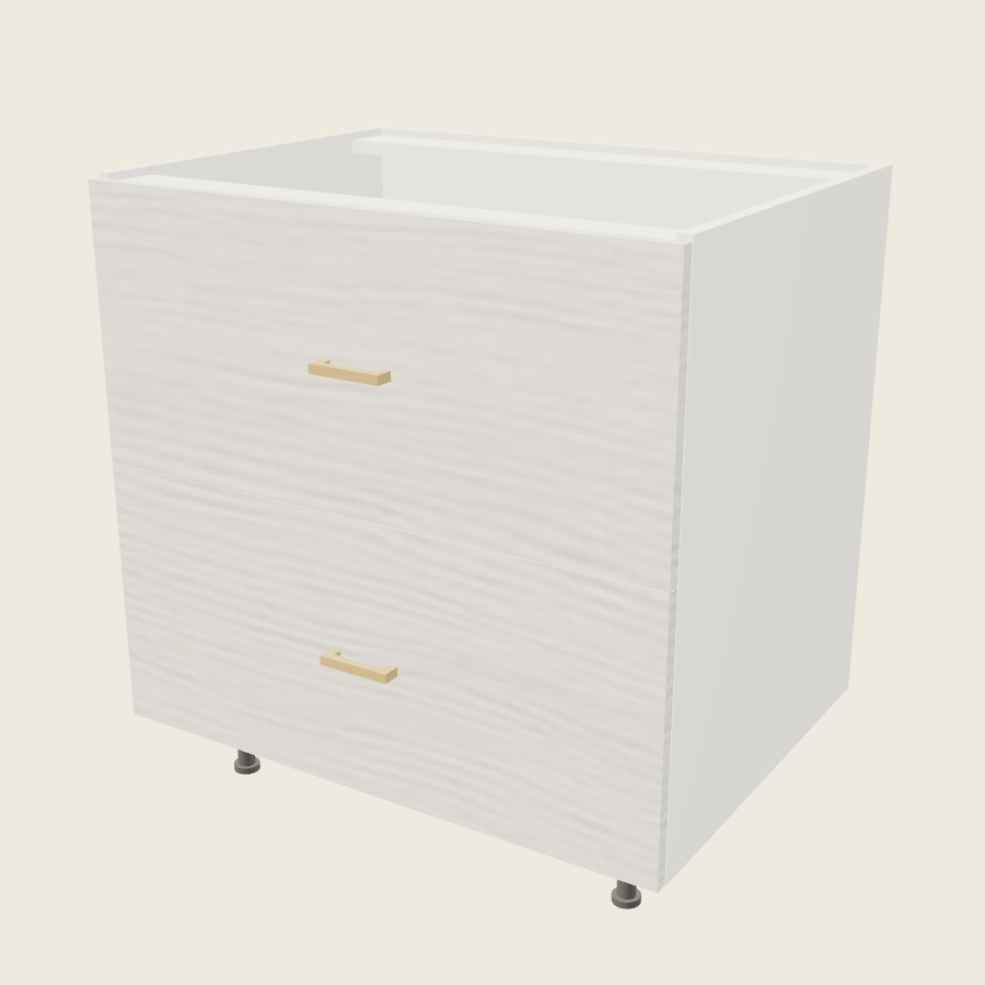 Torino White Pine Two Drawer Base - 2DB33 — 2020 catalog rendering; finish and installed options are illustrative