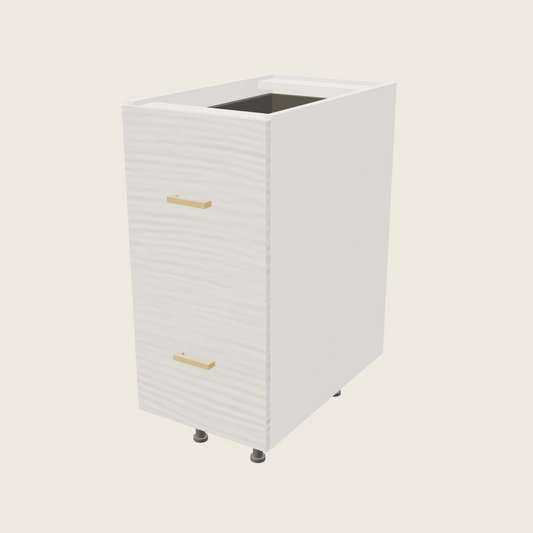 Torino White Pine Two Drawer Bases with One Inner Drawer - 2DBID15 — 2020 catalog rendering; finish and installed options are illustrative