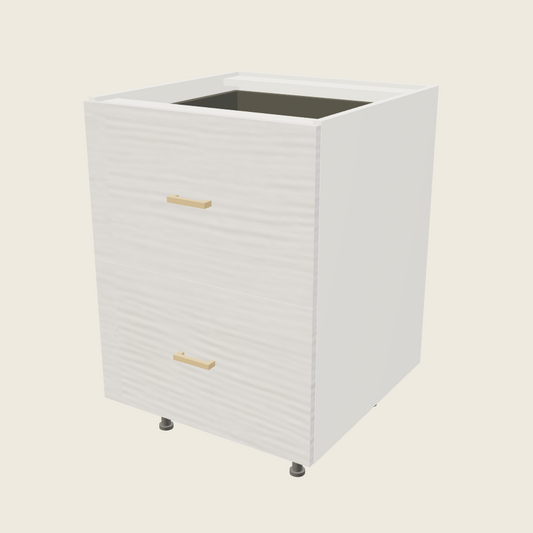 Torino White Pine Two Drawer Bases with One Inner Drawer - 2DBID24 — 2020 catalog rendering; finish and installed options are illustrative
