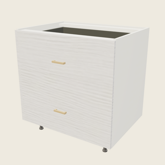 Torino White Pine Two Drawer Bases with One Inner Drawer - 2DBID33 — 2020 catalog rendering; finish and installed options are illustrative