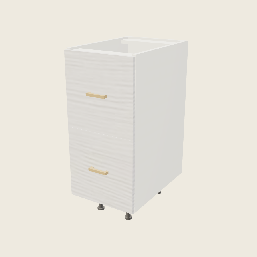 Torino White Pine Two Drawer Vanity Base - 2VDB15 — 2020 catalog rendering; finish and installed options are illustrative