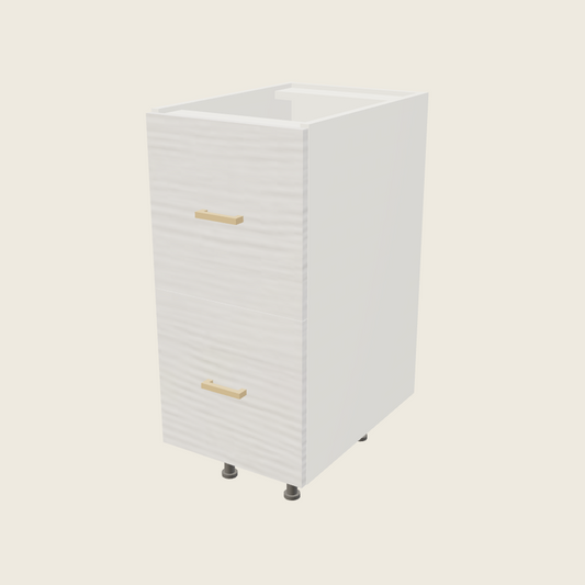 Torino White Pine Two Drawer Vanity Base - 2VDB15 — 2020 catalog rendering; finish and installed options are illustrative