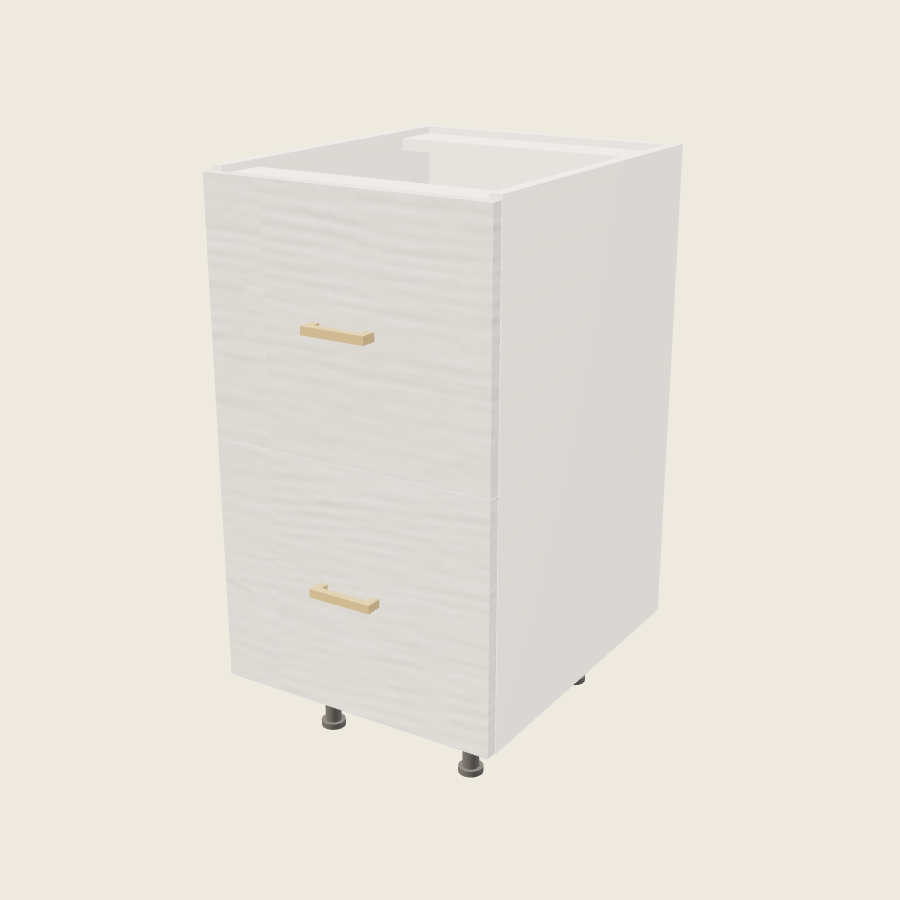 Torino White Pine Two Drawer Vanity Base - 2VDB18 — 2020 catalog rendering; finish and installed options are illustrative