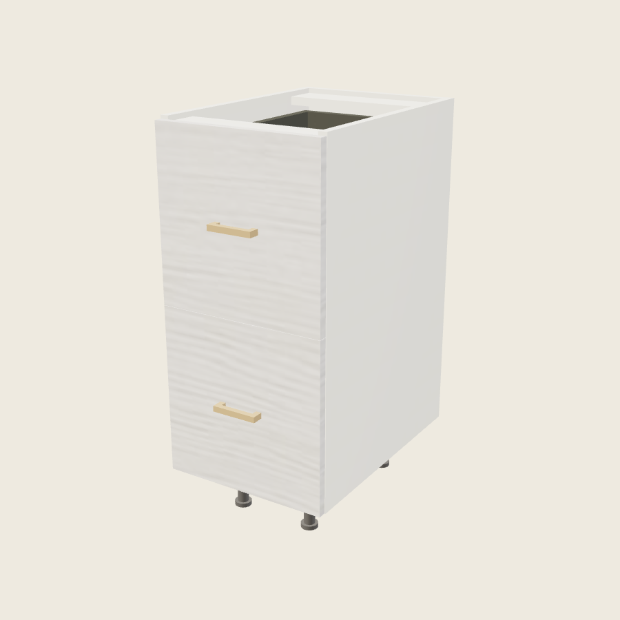 Torino White Pine Two Drawer with One Inner Drawer Vanity Base - 2VDBID15 — 2020 catalog rendering; finish and installed options are illustrative
