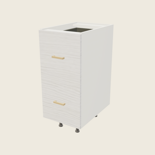 Torino White Pine Two Drawer with One Inner Drawer Vanity Base - 2VDBID15 — 2020 catalog rendering; finish and installed options are illustrative