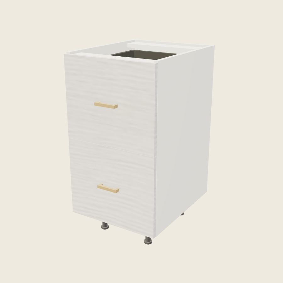 Torino White Pine Two Drawer with One Inner Drawer Vanity Base - 2VDBID18 — 2020 catalog rendering; finish and installed options are illustrative