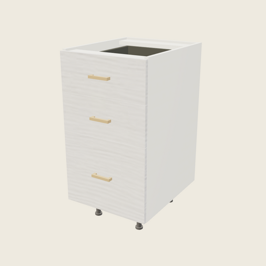 Torino White Pine Three Drawer Vanity Base - 3VDB18 — 2020 catalog rendering; finish and installed options are illustrative