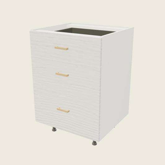 Torino White Pine Three Drawer Vanity Base - 3VDB24 — 2020 catalog rendering; finish and installed options are illustrative