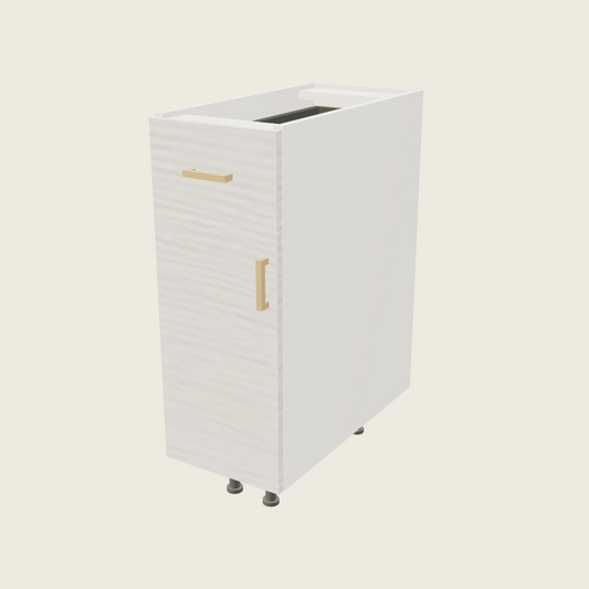 Torino White Pine Single Door Single Drawer Base - B12 — 2020 catalog rendering; left-hand arrangement shown; finish and installed options are illustrative