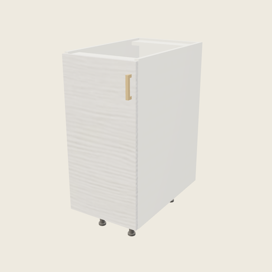 Torino White Pine Full Height Single Door Base Cabinet - B15FH — 2020 catalog rendering; left-hand arrangement shown; finish and installed options are illustrative