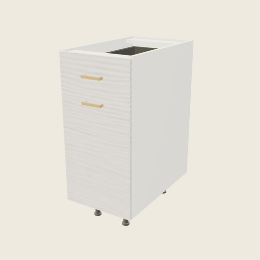 Torino White Pine Single Door Single Drawer Base with Single Trash Can Pullout - B15TCPO — 2020 catalog rendering; finish and installed options are illustrative